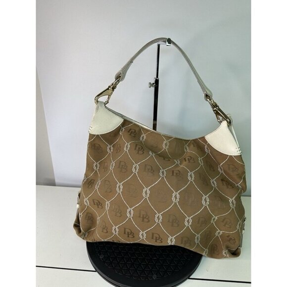 DOONEY & BOURKE Monogram DB Canvas Shoulder Handbag Purse Bag - Picture 2 of 12
